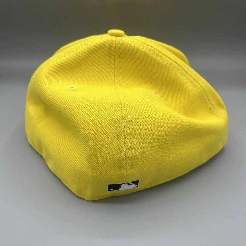New Era Hat Club Oakland Athletics A's Aux Pack Yellow 59Fifty Fitted Hat 7 3/4